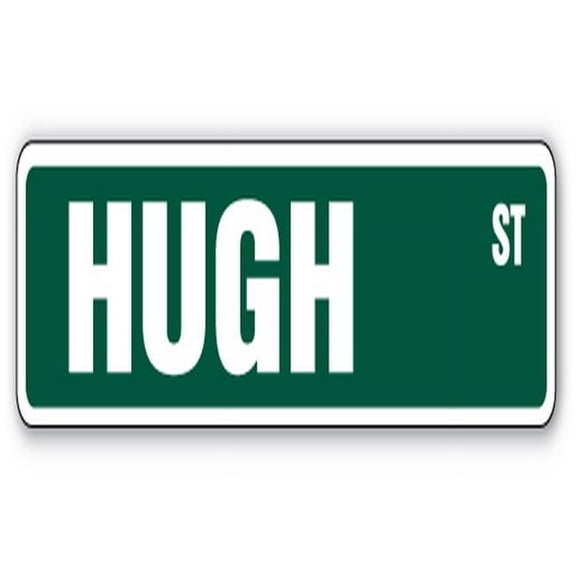 4 x 18 in. Childrens Name Room Decal Street Sign - Hugh