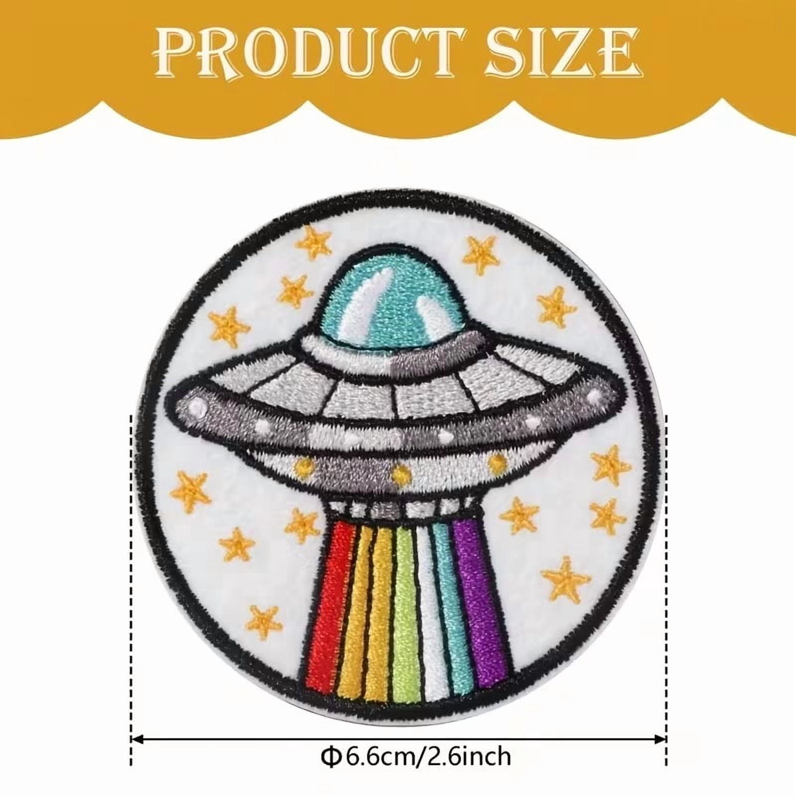 Flying Saucer Embroidered Cloth Patch - Iron-On and Sew-On Accessory for Customization