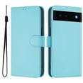 thumbnail image 2 of Compatible with Google Pixel 6a Wallet Case with RFID Blocking Credit Card Holder, PU Leather Folio Flip Kickstand Protective Shockproof Anti-fall Phone Case Cover Women Men,Skyblue, 2 of 11