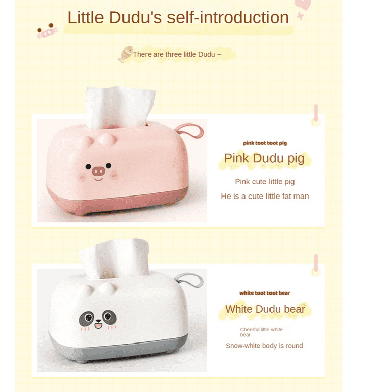 Cute Pink Cat Tissue Box Holder Home Storage Ornaments Desktop