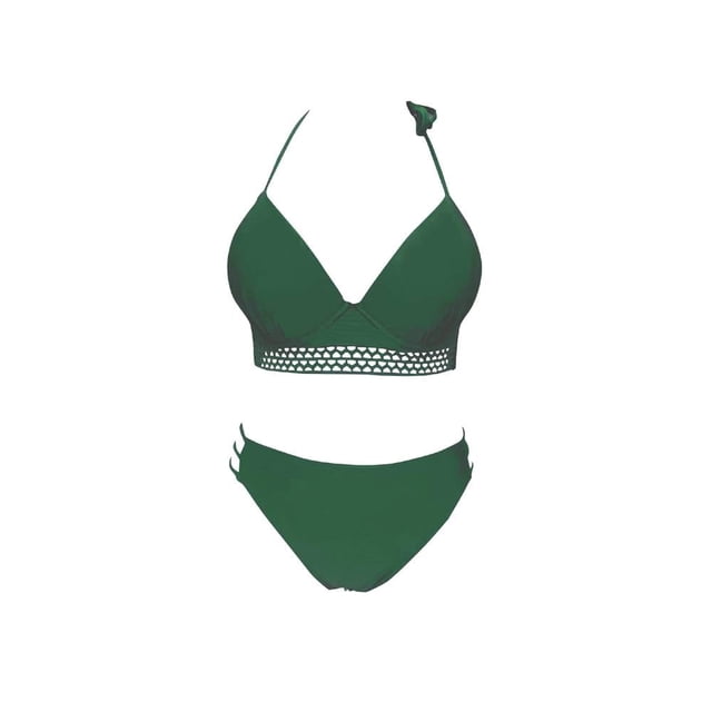 Traje de Baño Ocean Pacific Talla G Liso Detalle de Encaje en pecho Verde