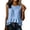 Blue, variant on Womens Cotton Linen Tank Tops Summer Dressy Casual Babydoll Crew Neck Sleeveless Shirts Peplum Ruffled Loose Fit Blouses