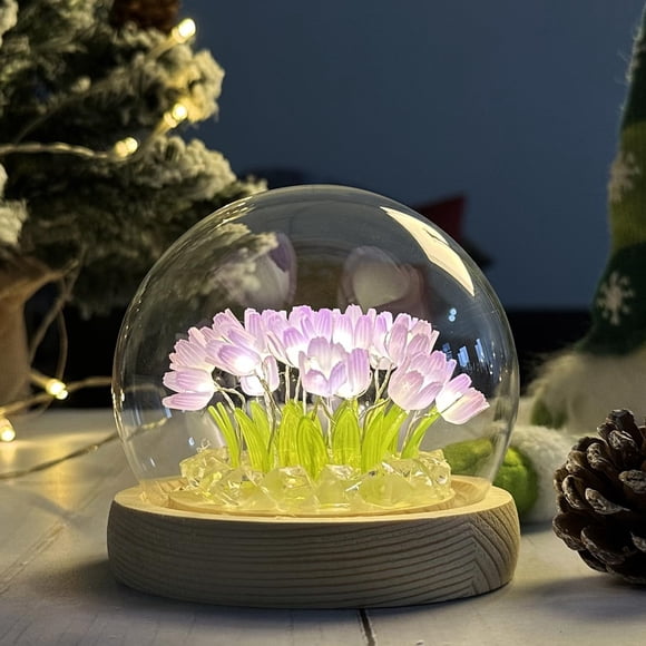 Lámpara LOGAZOO Tulip Night Light con cúpula de cristal de 10 cm