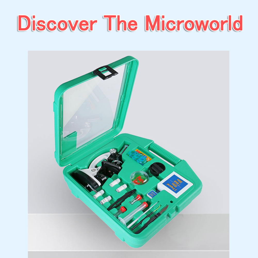 Ensemble de microscope avec kit d/'accessoires 100X-1200X Enfants Enfants Étudiants Microscope tout métal Biologie Sciences biologiques Expérience de laboratoire scientifique Micro-organisme Microscop