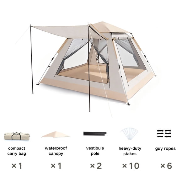 SUSUZI 6-8 Person Instant Camping Tent – 94" x 94" Spacious 210D Oxford Waterproof Tent with Carry Bag for Outdoor Hiking Travel