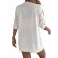 thumbnail image 6 of Cardigan Sweaters for Women Open Front Cropped Crochet Beach Cover Ups Color S, 6 of 9