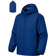 thumbnail image 4 of LEKWK Hooded Rain Jackets for Men Windbreaker Waterproof Lightweight Rain Jacket Full Zip Activewear with Side Pockets for Hiking Running Travel Camping Blue L, 4 of 6