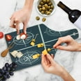 thumbnail image 4 of Compass Cutting Board, White Compasses Navy Blue Background Navigation Sailing Themed Art, Decorative Tempered Glass Cutting and Serving Board, Wine Bottle Shape, Navy Blue and White, by Ambesonne, 4 of 5
