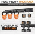 thumbnail image 2 of "48 Garage Tool Organizer Wall Mount - Heavy Duty 520lbs Metal Storage Rack, Easy Install Adjustable Hooks for Garden Tools Brooms, 2 of 10