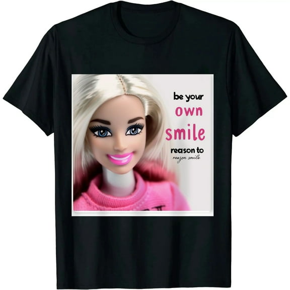 Qinduosi Womens Short Sleeve T-Shirt | Ladies Classic White Pink in Black Graphic Tee | Oversized Apparel Top Black