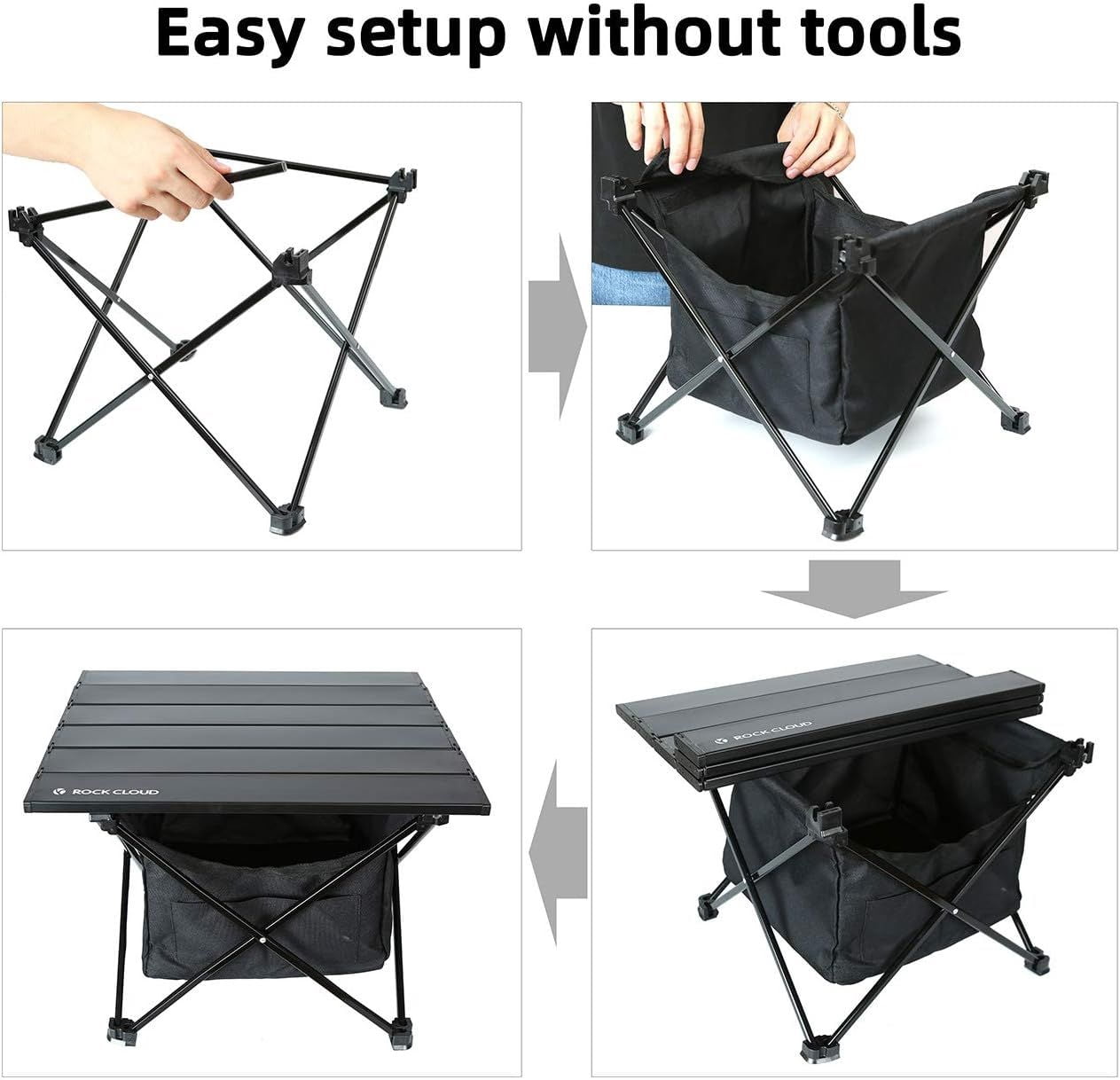 Portable Camping Table Ultralight Aluminum Camp Table with Storage Bag Folding Beach Table for Camping Hiking Backpacking Outdoor Picnic