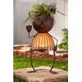 thumbnail image 3 of 20.87  inch orange solar lighted metal rabbit pot head, 3 of 3
