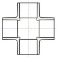 thumbnail image 3 of Lesso America 420-020 (20 Pack), Plumbing, PVC Pipe Fitting , Cross , SCH40, 2", 3 of 3