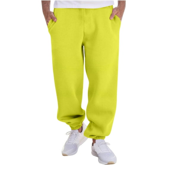 Stamzod Men's Fashion Casual Pants Clearance Loose Fitness Solid Color Elastic Waist Tapered Sweatpants Men With Pocket