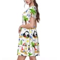 thumbnail image 2 of Balery Penguins On The Beach Vestidos sueltos de manga corta para mujer, vestidos de verano 2025, vestidos casuales de corte A con vuelo., 2 of 6