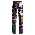 thumbnail image 4 of Black Women's Halloween Pajama Pants Stretch Lounge Pants Comfy Pjs Sleep Bottoms Soft Pajama Pants Cute Trousers Loose Palazzo XL, 4 of 5