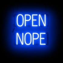 SpellBrite OPEN NOPE LED Sign for Business. 16.5" x 15.0" Blue OPEN NOPE Sign Has Neon Sign Look With Energy Efficient LED Light Source. Visible from 500  Feet, 8 Animation Settings.