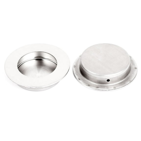 Uxcell Door Stainless Steel Round Recessed Flush Pull Handle- 0.12" Hole Diameter-2 Pack
