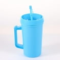 thumbnail image 2 of 32 FL OZ MAINSTAYS DOUBLE WALL PLASTIC BLUE TUMBLER WITH HANDLE & STRAW, 2 of 5