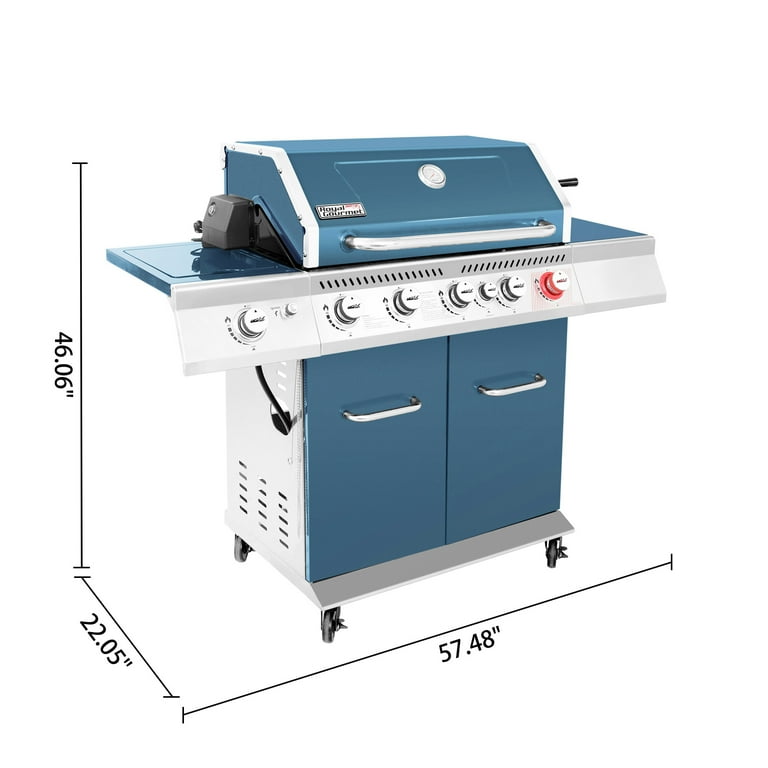 3 Burner GAS Grill w/ Side Burner & Cabinet - BBQ Set & Cover