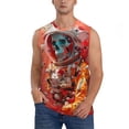 thumbnail image 2 of Lsque Space Skeleton Art Print Men's Cotton Blend Sleeveless Muscle Shirts (S-3XL)- Moisture Wicking, Odor Protection, UPF 30+,XX-Large, 2 of 8