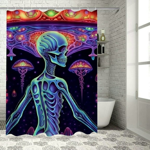 BCIIG Psychedelic Art Shower Curtain Set with Hooks 100% Polyester 36"x72