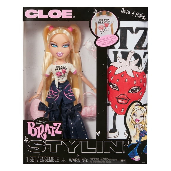 Bratz Stylin' Cloe Fashion Doll with Customizable T-Shirt for You and Accessories