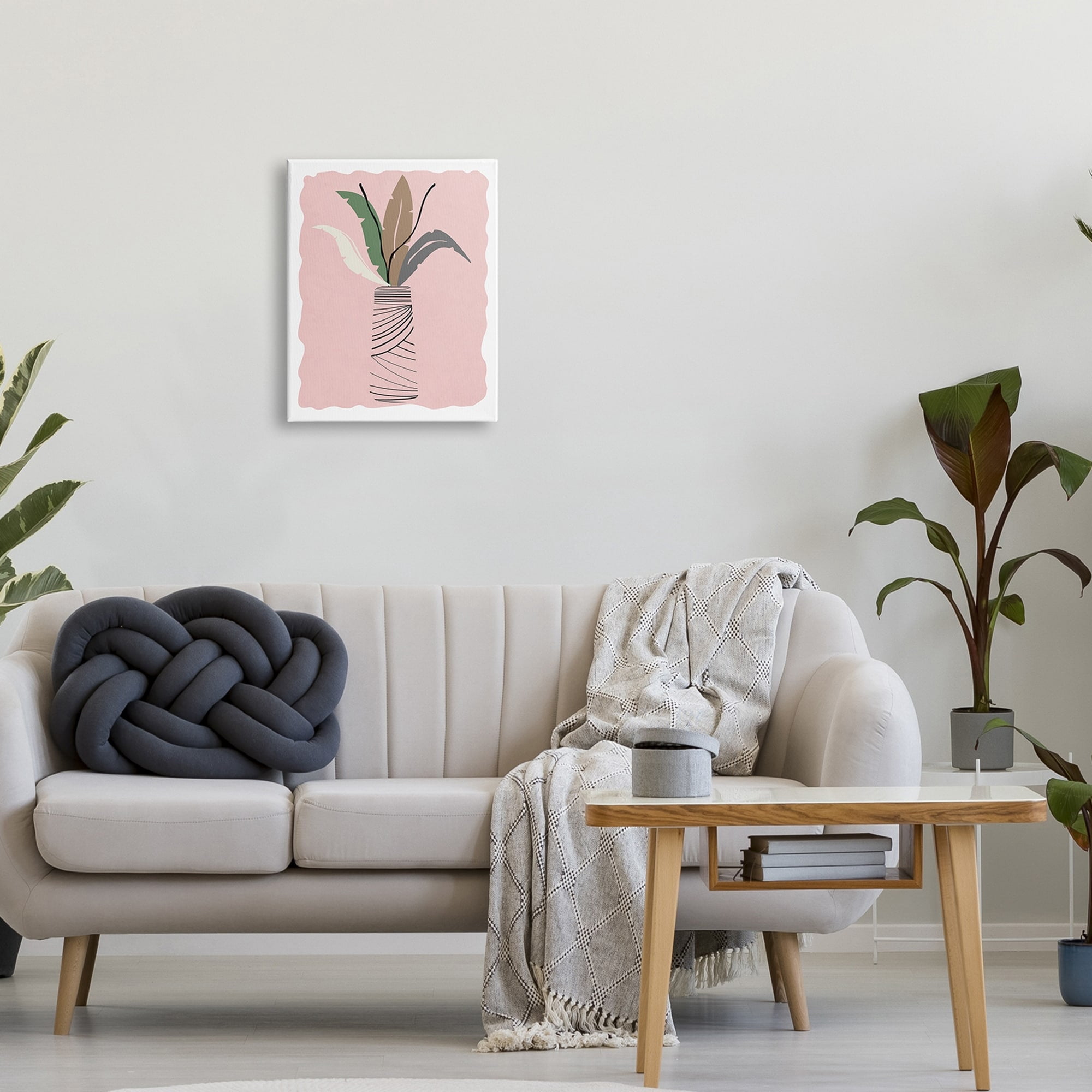 Stupell Industries Tropical Calathea Vines Modern Abstract Line Art Jar,30 x 40, Design by Daniela Santiago