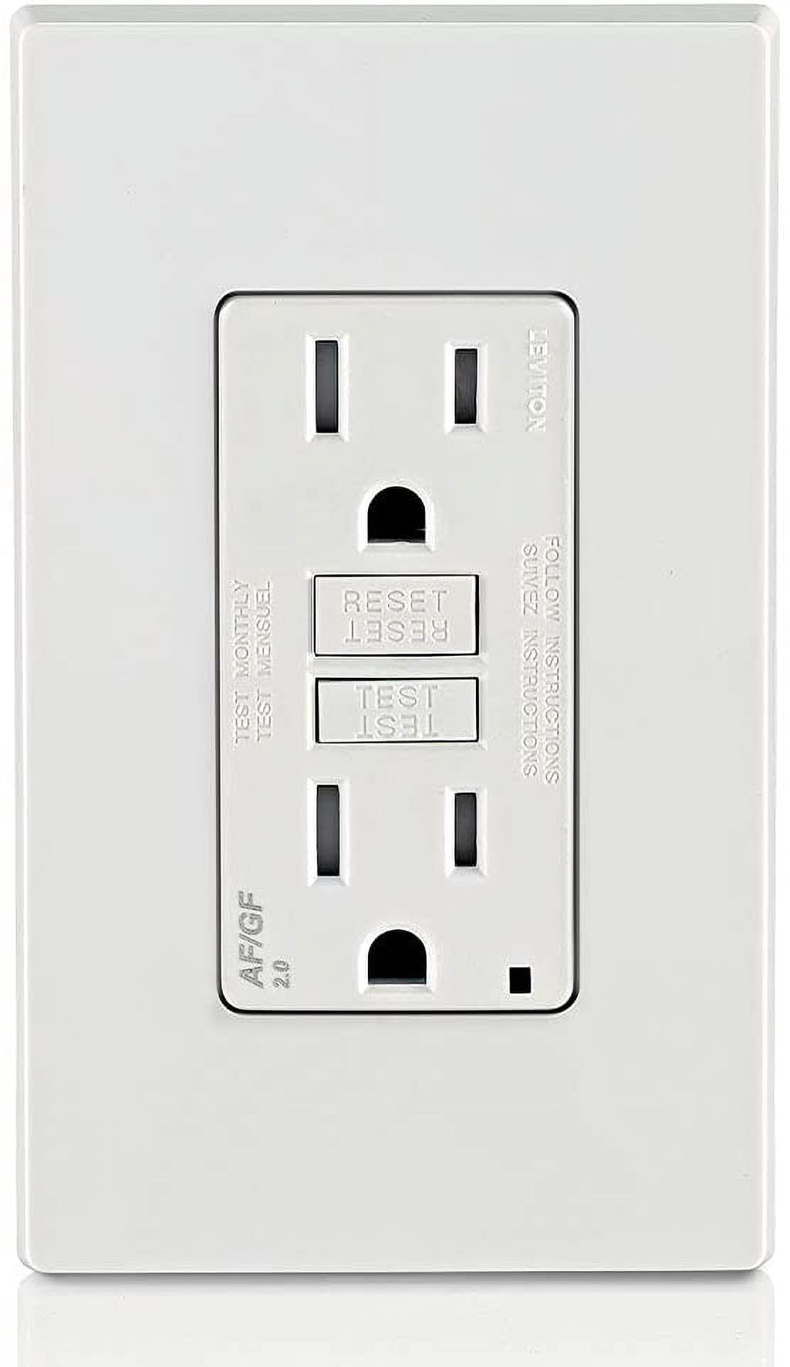 Leviton 112-AGTR1-00W 125V 15/20 AMP White SmartlockPro® Dual Function AFCI & GFCI Receptacle
