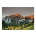 thumbnail image 1 of Mountain Cutting Board, Scenic Western American Mountains on Valley with Snowy Peaks at Sunset Landscape, Decorative Tempered Glass Cutting and Serving Board, Small Size, Multicolor, by Ambesonne, 1 of 1