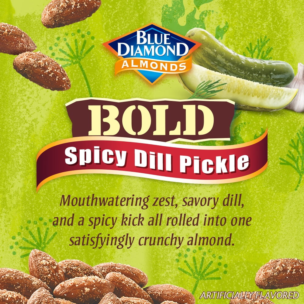 Blue Diamond Bold Spicy Dill Pickle Almonds 6 oz - 5 Pack