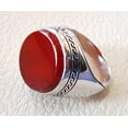 thumbnail image 3 of Red Onyx Mens Ring, Natural Red Onyx Gents Ring, Designer Silver Jewelry, 925 Silver Ring, Birthday Gift, Heavy Mens Ring, Arabic Design, Ottoman Style Ring, Christmas, Turkey Mens Signet Ring, 3 of 6