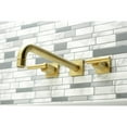 thumbnail image 2 of Kingston Brass KS6057CML Manhattan Two-Handle Wall Mount Roman Tub Faucet, Brushed Brass, 2 of 7
