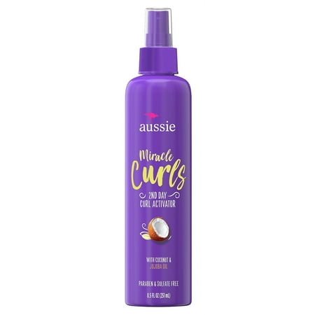 Aussie Miracle Curls 2Nd Day Curl Activator Coconut & Jojoba Oil, 8.5 Oz, 2 Pack