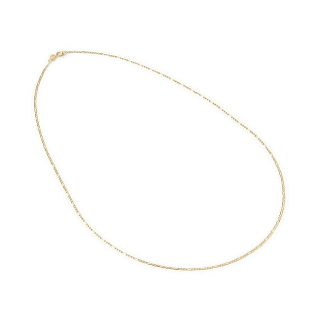 Cadena Collar Figaro Ametrinaa CS10K0066 3x1 Bitono 1.5mm 50cm Oro Italiano Sólido 10k Unisex