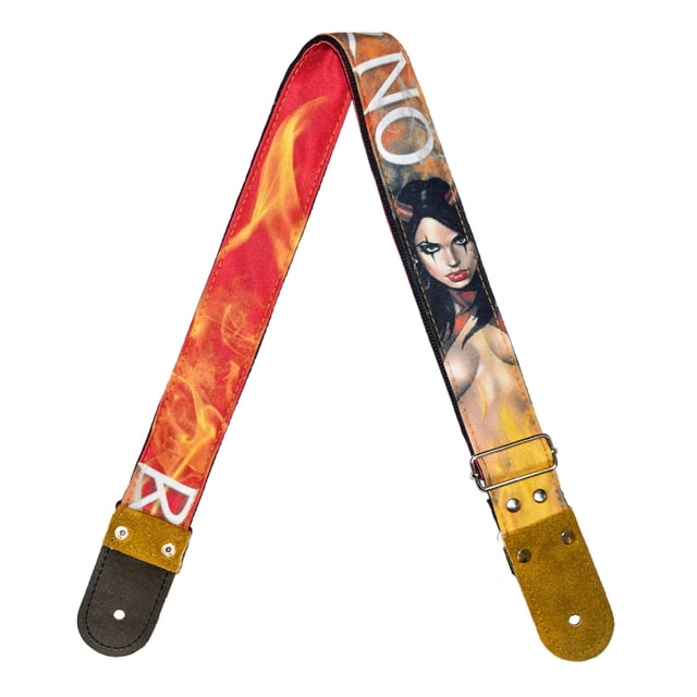 Correa para guitarra Strap o Tahali para guitarra acústica, bajo eléctrico, guitarra eléctrica KIDAM Infierno
