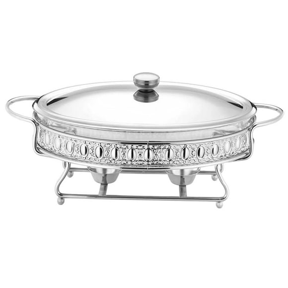 Catering Buffet Warmer Set and Fuel Holder for Party Soup Stock Pots Banquet Argent