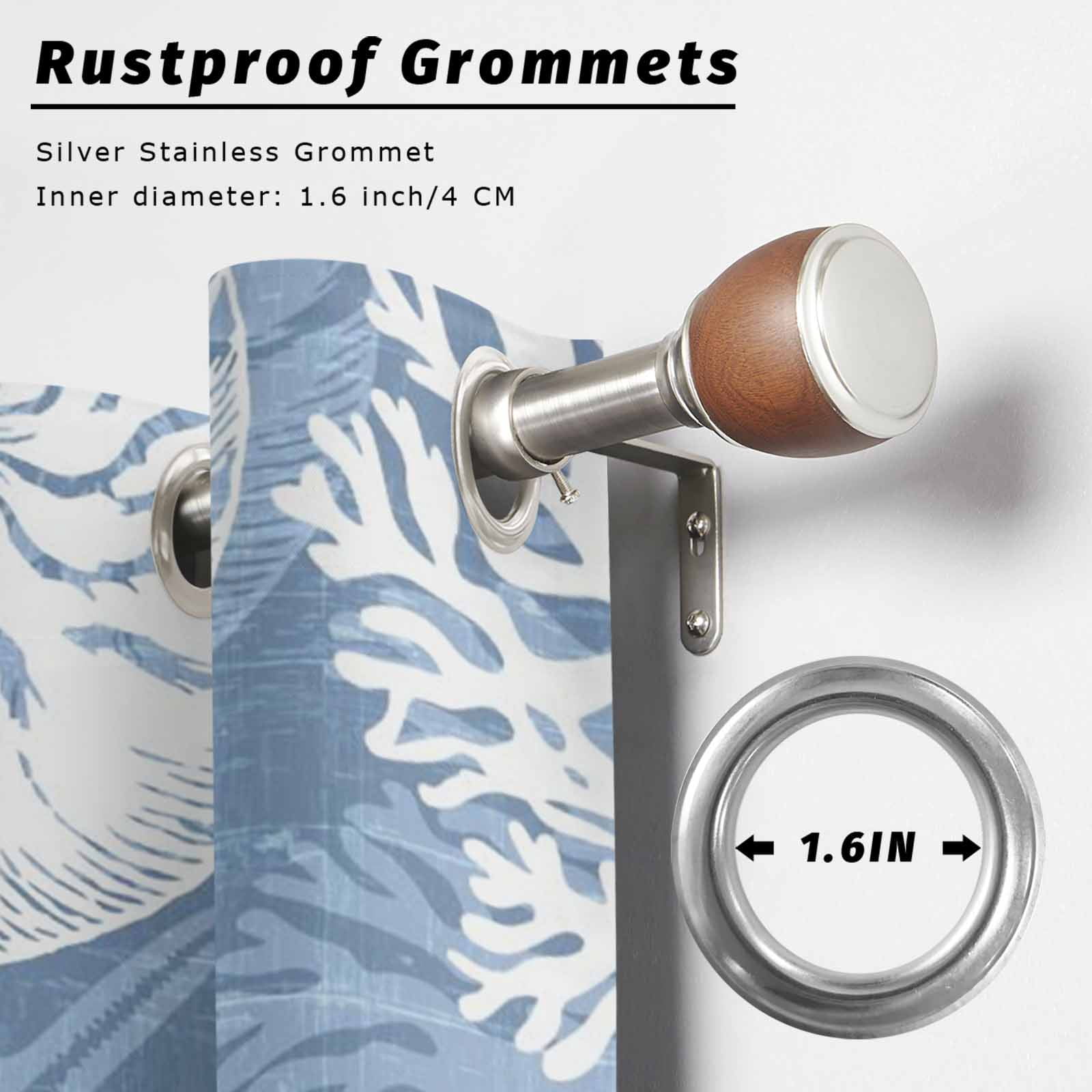 Blue Ocean Life Outdoor Curtains for Patio, Coastal Starfish Nautical Shell Conch Coral Sunshade Privacy Drapes Grommet Waterproof Outside Curtains for Porch/Cabana/Balcony 54"x 108", 1 Panel