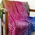 thumbnail image 5 of Everything Comfy Cheetah Print Decorative Throw Blanket, 30" X 40", Rainbow Gradient, 5 of 8