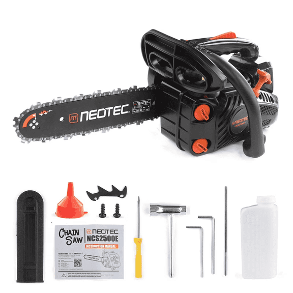 25.4cc Gas Chainsaw, 12 Inch Handle Chainsaw, 2-Cycle Handheld Petrol Chainsaw, Lightweight Gas Powered Chain Saw for Tree Cutting, Trimming, Garden, Farm, Ranch Use