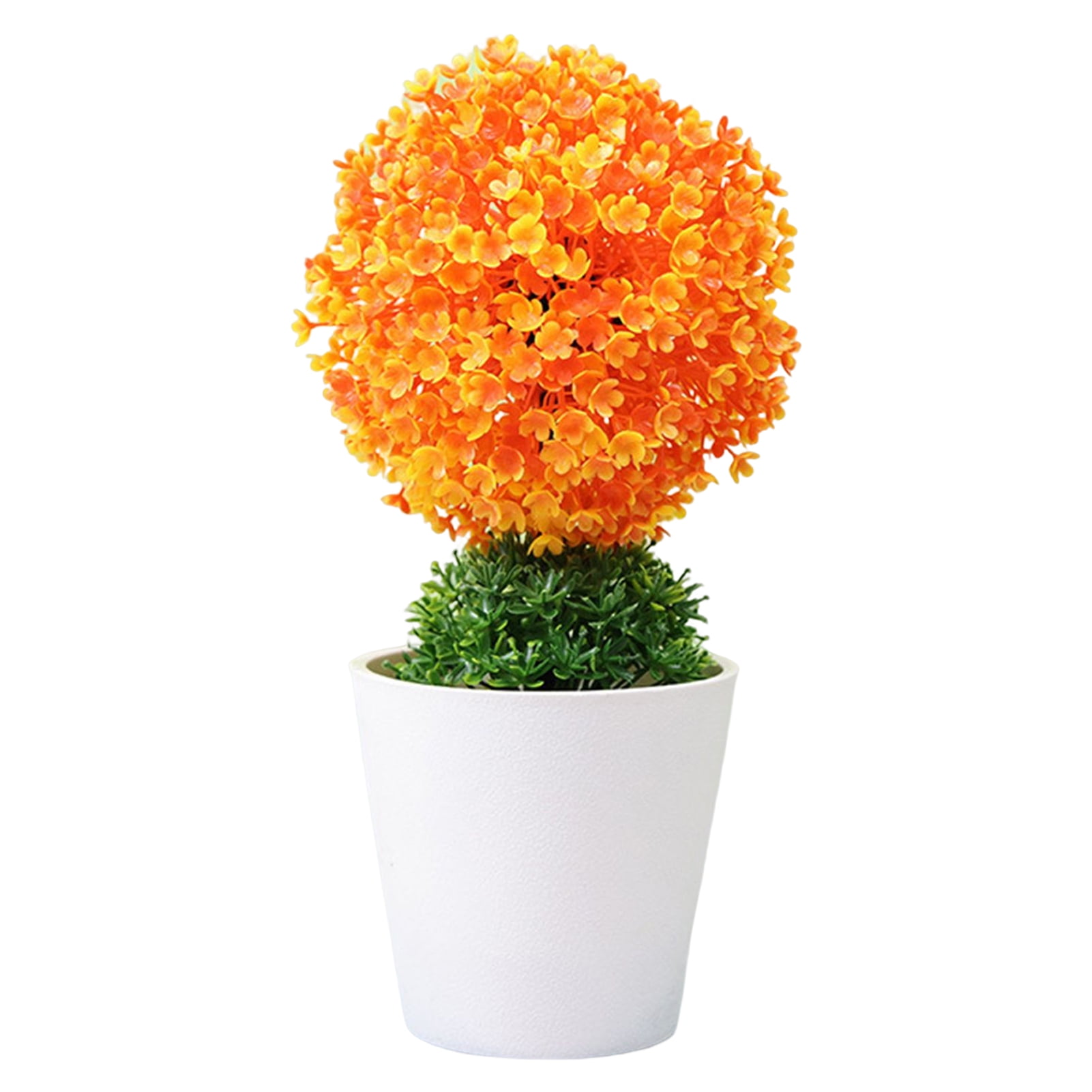 Mini Artificial Plants Plastic Fake Green Flower Topiary Shrubs with