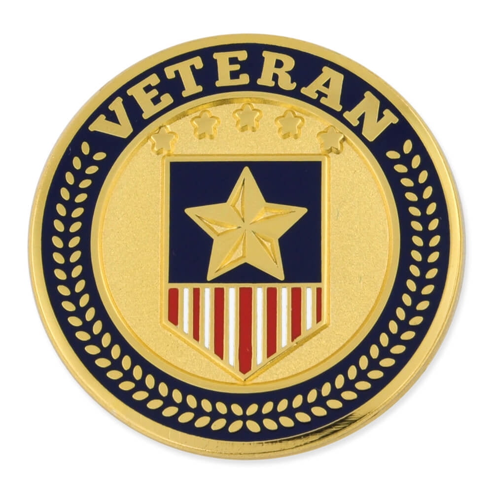 PinMart's Made in USA Veteran American Flag Enamel Lapel Pin 