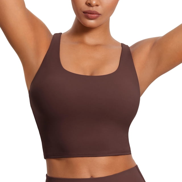 Sostén CRZ YOGA Butterluxe Largo con Tirantes y Relleno Taupe Talla L