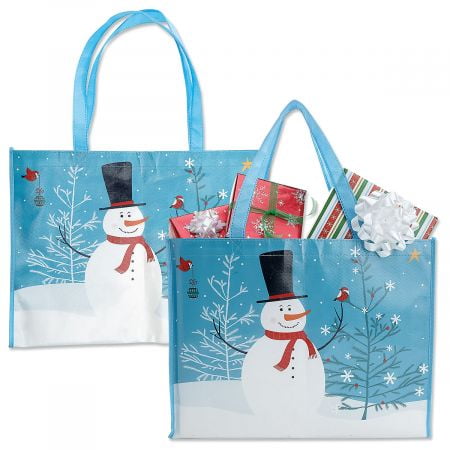 Christmas 3 Bugs - Snowman Shopping Bag- Set of 2 Reuseable Christmas Gift Bags