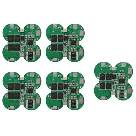 

5 Pcs BMS 4S 15A 14.8V 18650 Li-Ion Lithium Battery Charge Board Plum Shape Common Port Overcurrent Protection