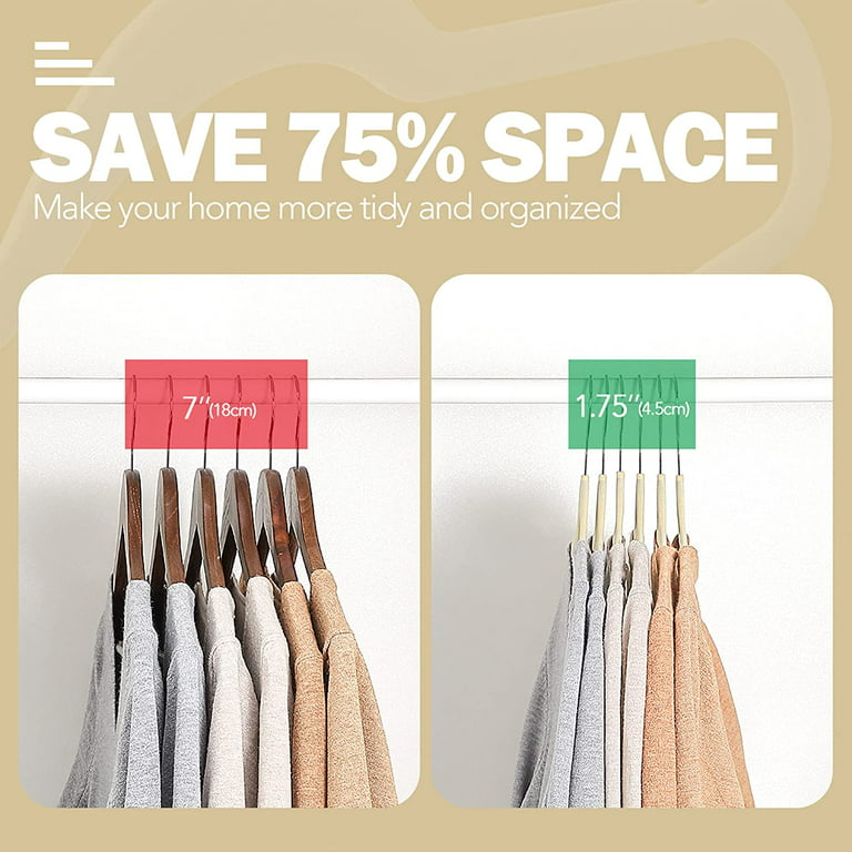 Velvet Hangers 60 Pack, Non Slip Felt Hangers Space Saving Clothes