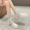 thumbnail image 2 of AnuYalue Boots on Clearance 2025 Flatform Boots for Women, Heeled Combat Boots Chunky Heel Booties Round Toe Lace Up High Heel Ankle Boots, 2 of 7