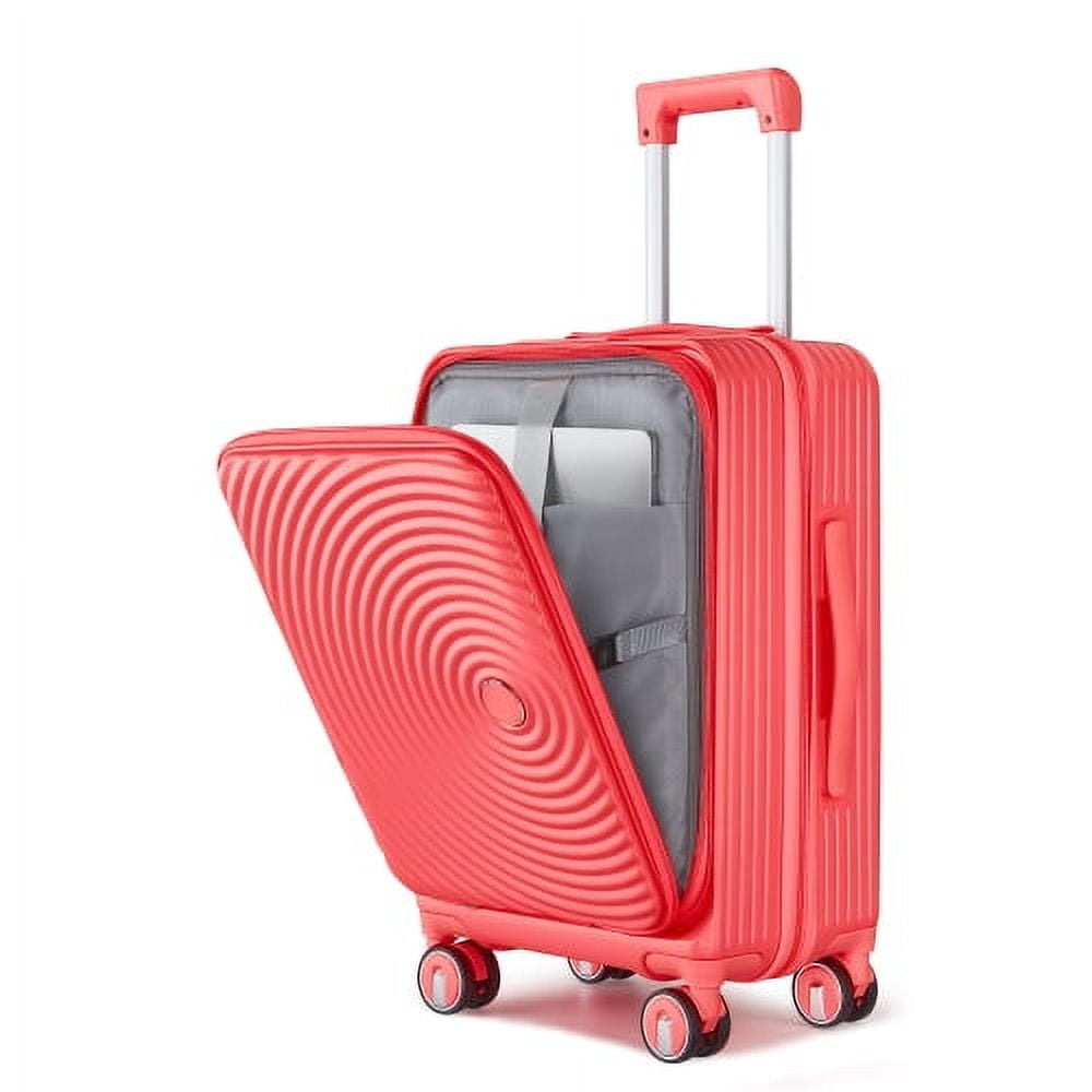 Bailu Luggage Set 3-Piece (20/24/28), Expandable Carry-On Luggage with TSA Lock Airline Approval, 100% PC Hard Shell Lightweight Luggage with Front Pocket and Spinner Wheels (Orange)