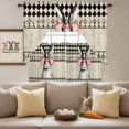 thumbnail image 4 of Easter Bunny Swag Curtains Valance & Tier Set, Glasses Bunny Carrot Black White Diamond Plaid 3 Pcs Set Kitchen Swag Valances and Tiers 36 Inch Length Rod Pocket Curtain Drapes for Bedroom, 4 of 9