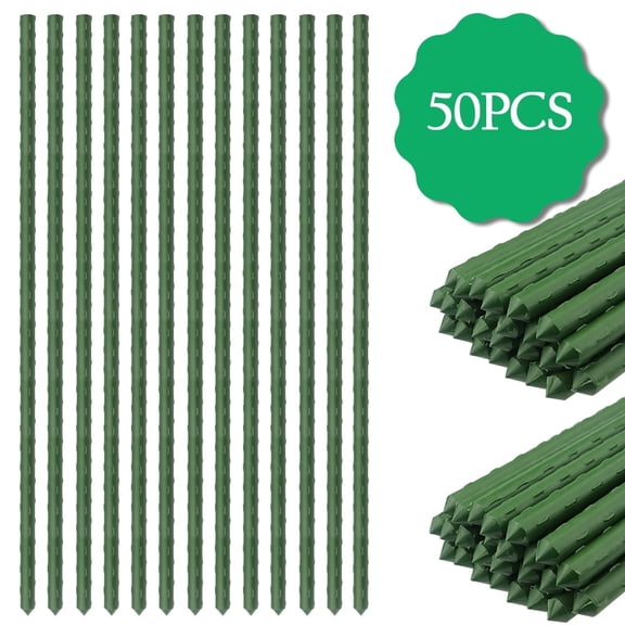 Bibana 50PCS 48ā Plant Stakes Garden Tomato Sticks Plant Stakes & Supports for Potted Plants